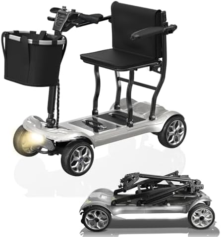Hassky 4-Wheel Lightweight Folding Mobility Scooter for Seniors 22-Mile Range with Dual Batteries