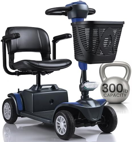 Mobility Scooter for Seniors - 4 Wheel Electric Wheelchair Scooter for Adults, Elderly - Motorized Power Wheel Chair Mobility Aid - Motor Medical Device for Safe, Comfortable, Long-Range Travel
