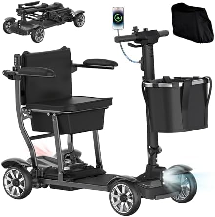 obility Scooter for Seniors, 38LBS 4 Wheels Mobility Scooter with LCD Display, 350LBS Capacity, Airline Approved, Lightweight Motorized Mobility Scooters, 30Miles, Black